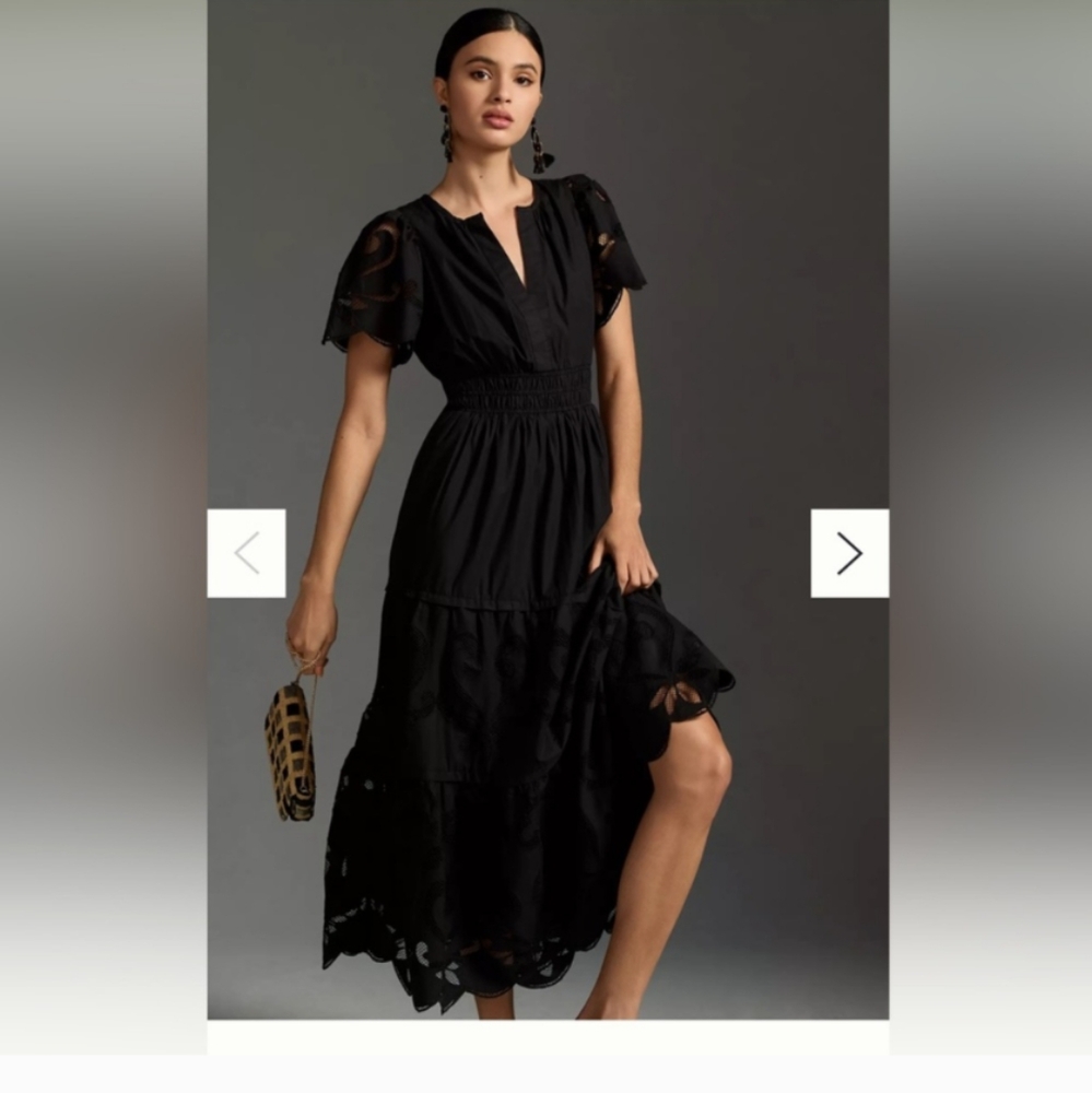 Anthropologie Black High Low Dress